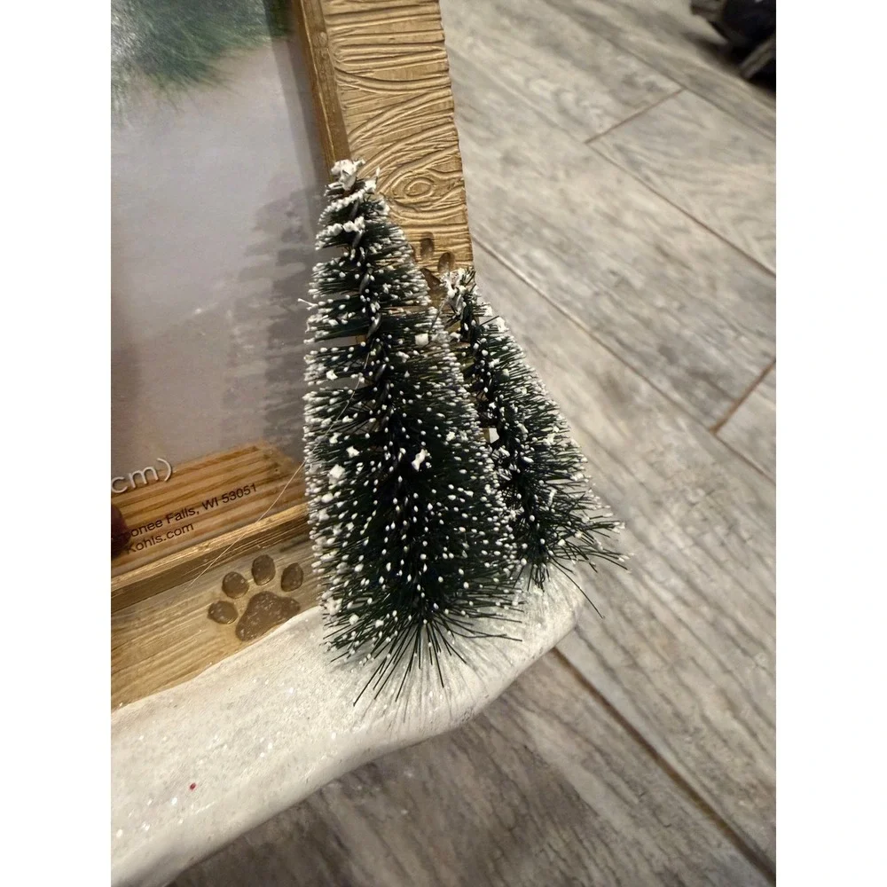 St Nicholas Square Christmas Dog House Picture Frame 4x6 Border Collie 3D Resin